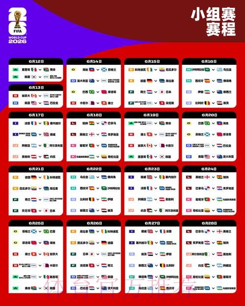 2026世界杯每日赛程高清 2026世界杯每日赛程高清